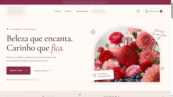 Projeto de beleza e cuidado com nomes e logos desfocados